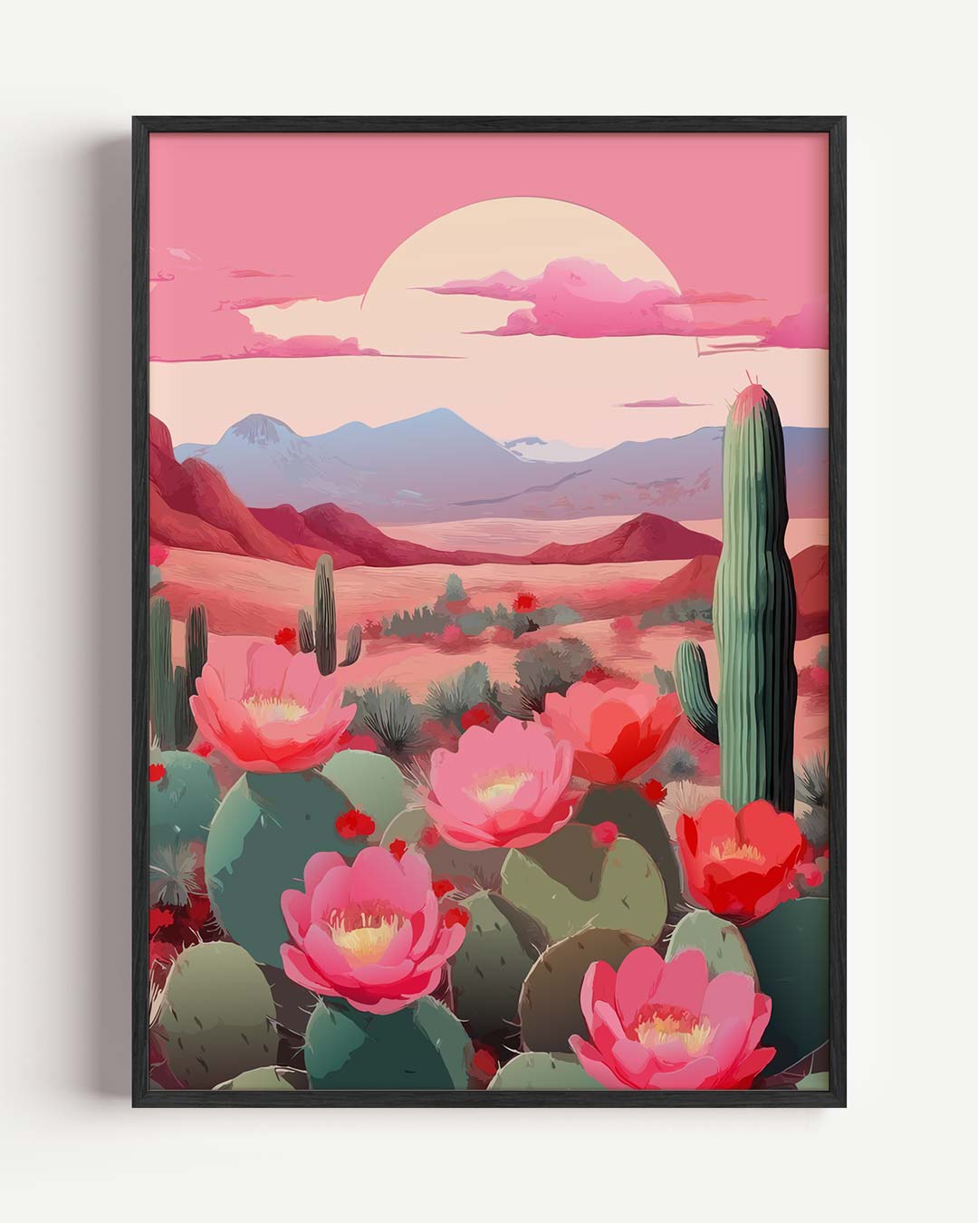 Woestijnbloemen bij Zonsondergang Poster-WallArtistic