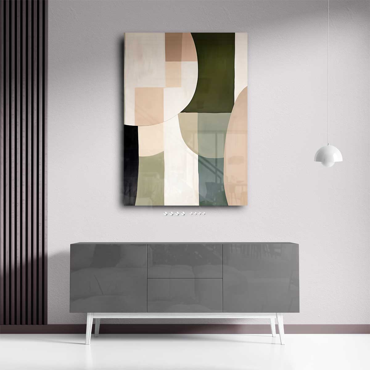Harmonische Abstractie in Aardetinten Kunstwerk-canvas-dibond-plexiglas-wanddecoratie-WallArtistic
