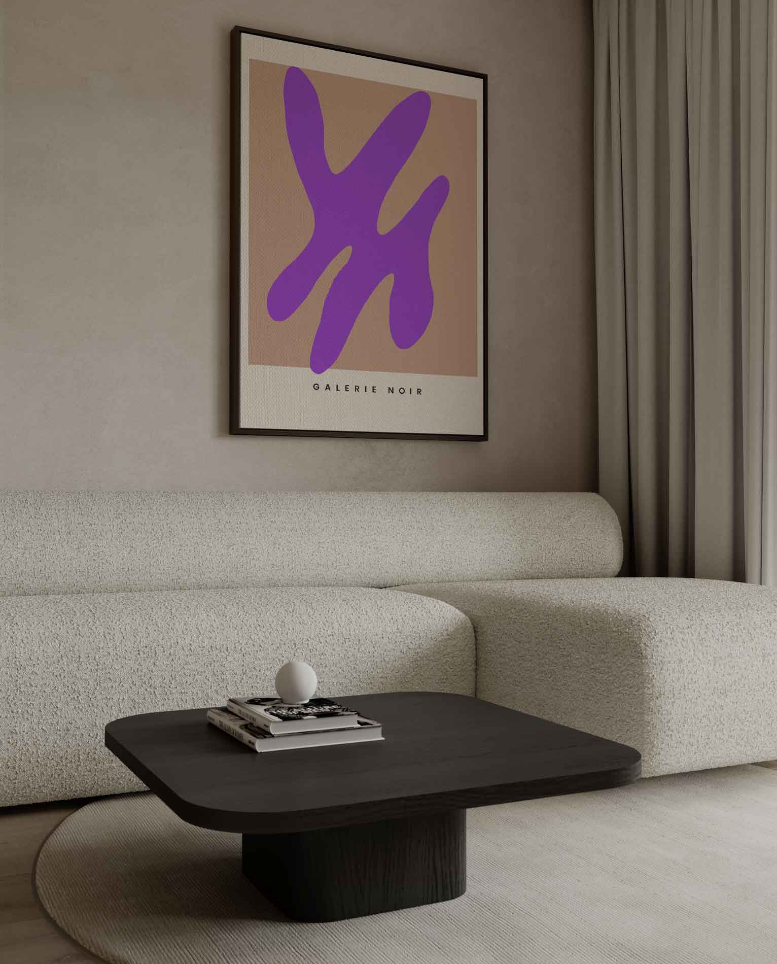 Vrolijke Paarse Abstractie Kunstwerk-canvas-dibond-plexiglas-wanddecoratie-WallArtistic