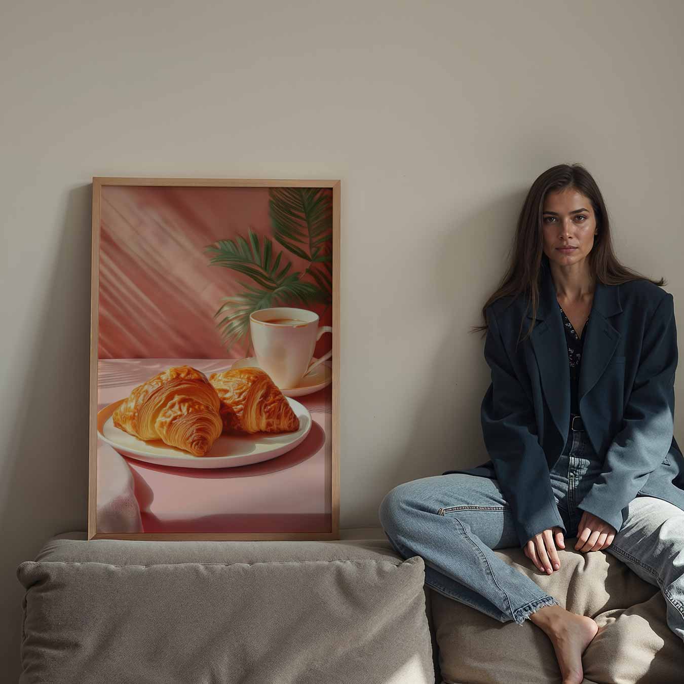 Ontspan met Croissants en Koffie Poster