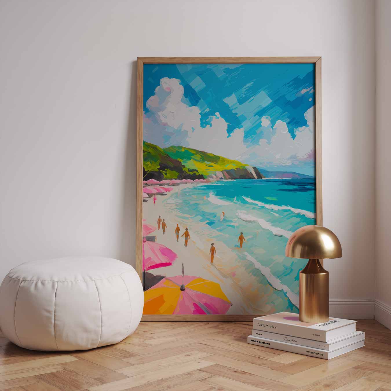 Zonnige Stranddag Kunstposter-WallArtistic