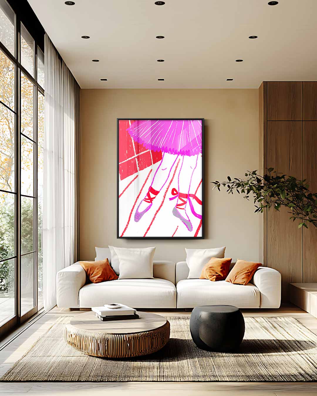 Ballerina Tussen Kleuren Kunstwerk-canvas-dibond-plexiglas-wanddecoratie-WallArtistic