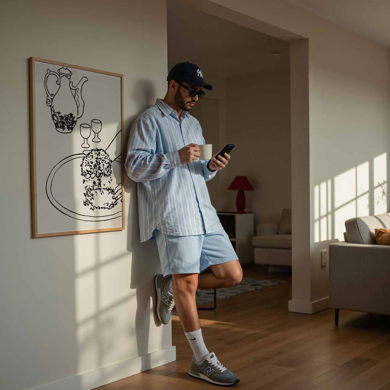 Vintage Theeservies Illustratie Poster-WallArtistic