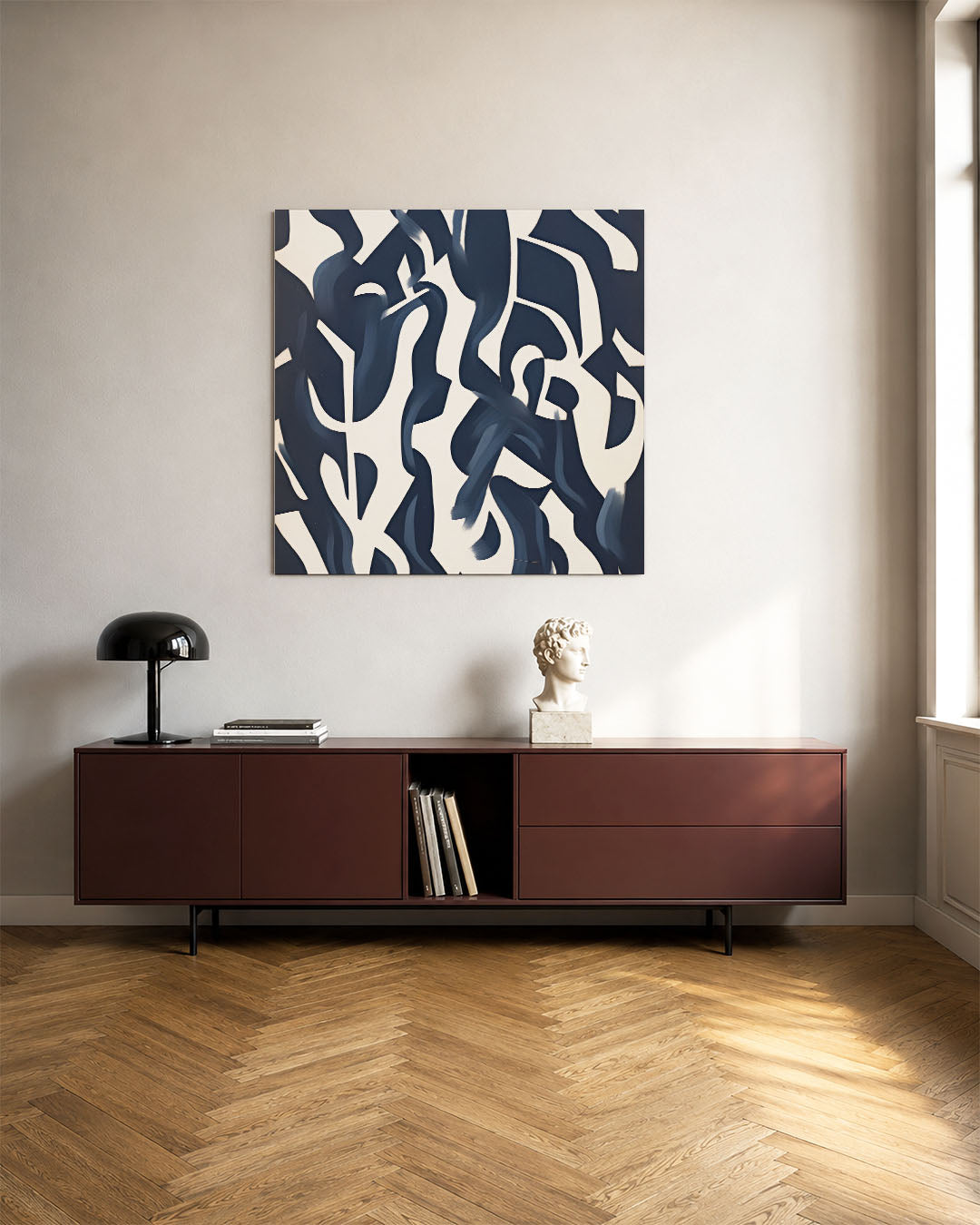 Organische lijnen compositie Kunstwerk