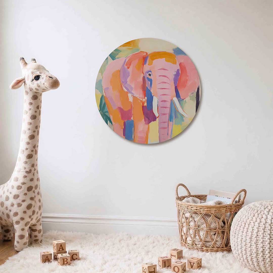 Roze olifant Muurcirkel