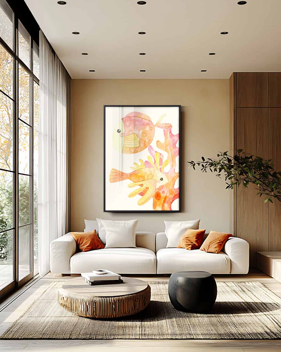 Kleurrijke Onderwaterwereld Kunstwerk-canvas-dibond-plexiglas-wanddecoratie-WallArtistic
