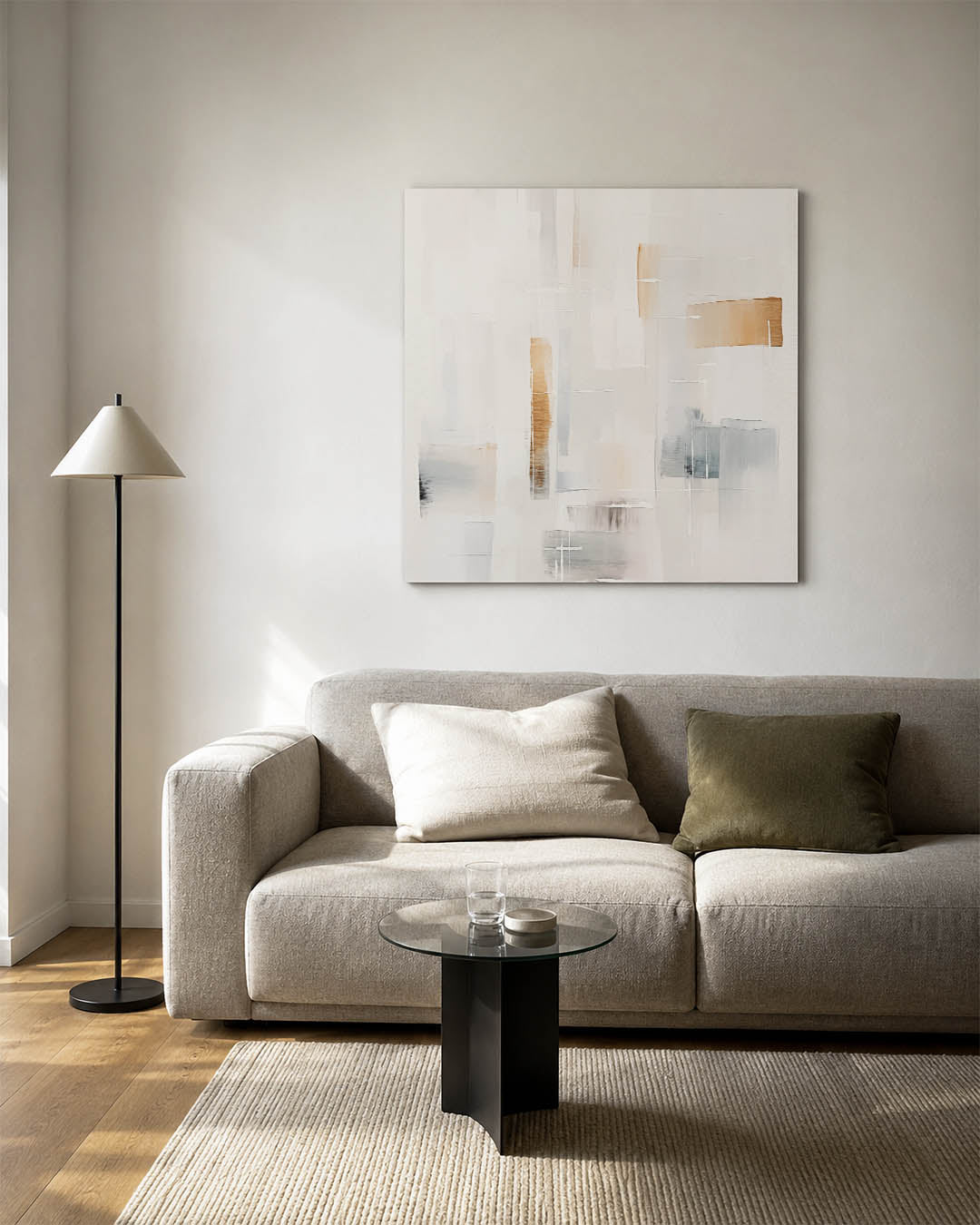 Lichte geometrische compositie Kunstwerk