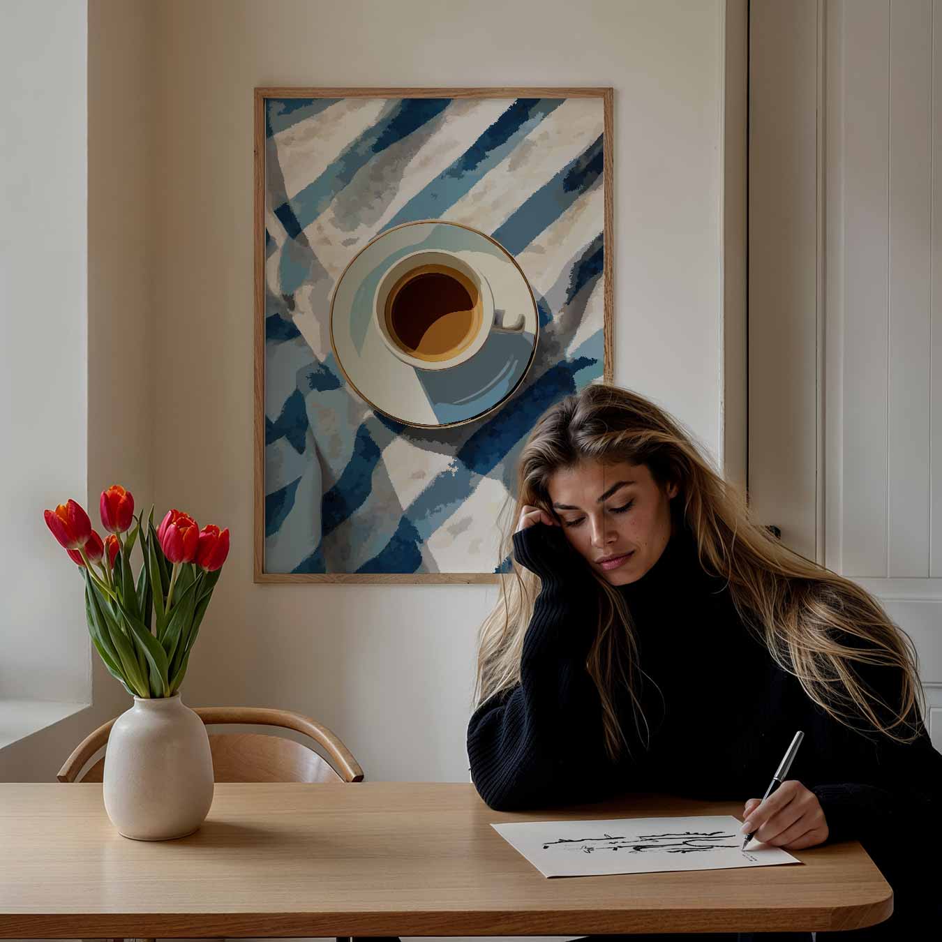 Koffietijd Waterverf Stijl Poster-WallArtistic