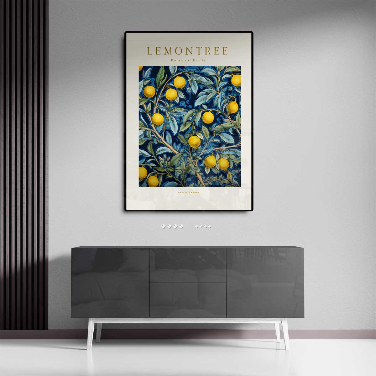 Botanische Citroenprint Kunstwerk-canvas-dibond-plexiglas-wanddecoratie-WallArtistic