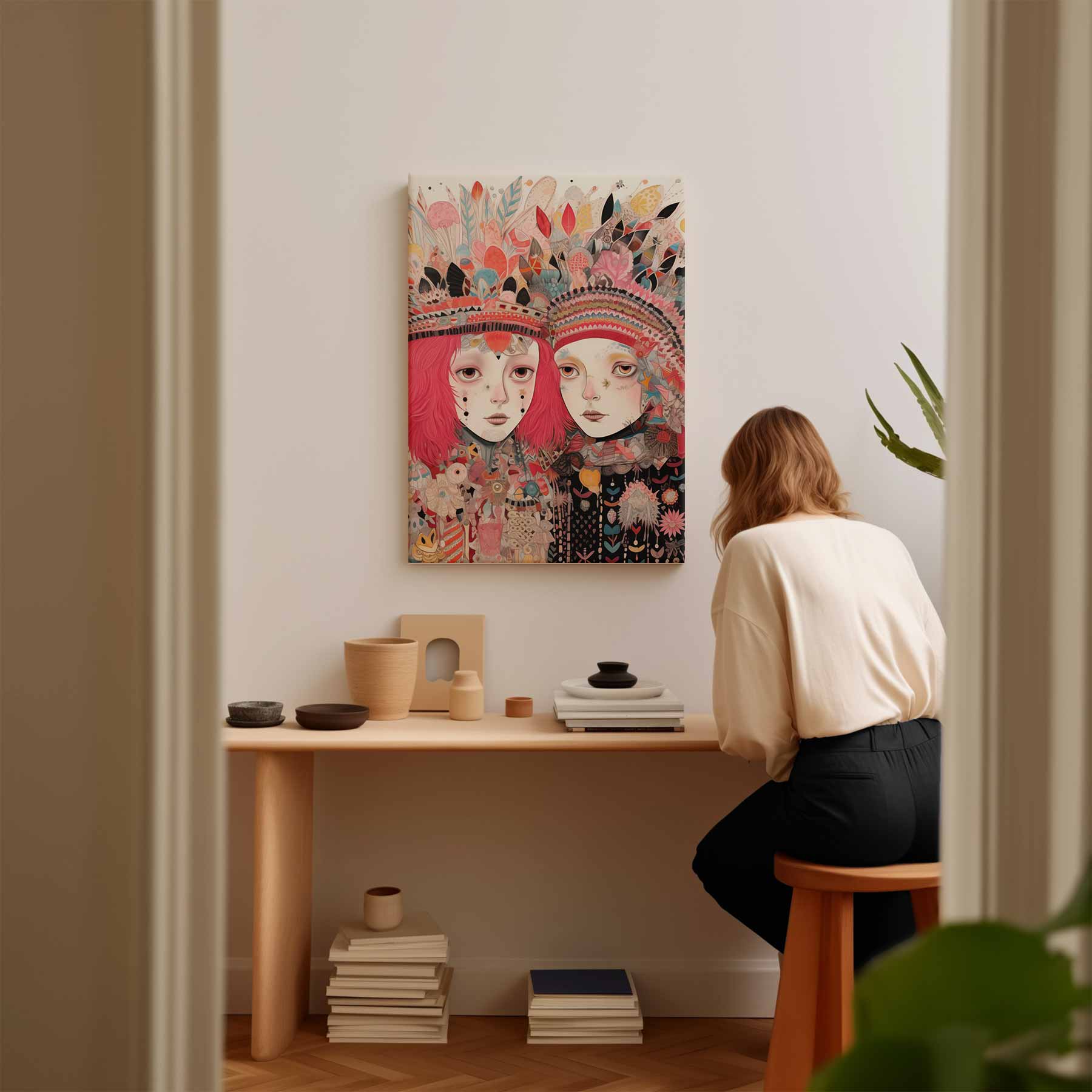 Kleurrijke Fantasiereis Kunstwerk-canvas-dibond-plexiglas-wanddecoratie-WallArtistic