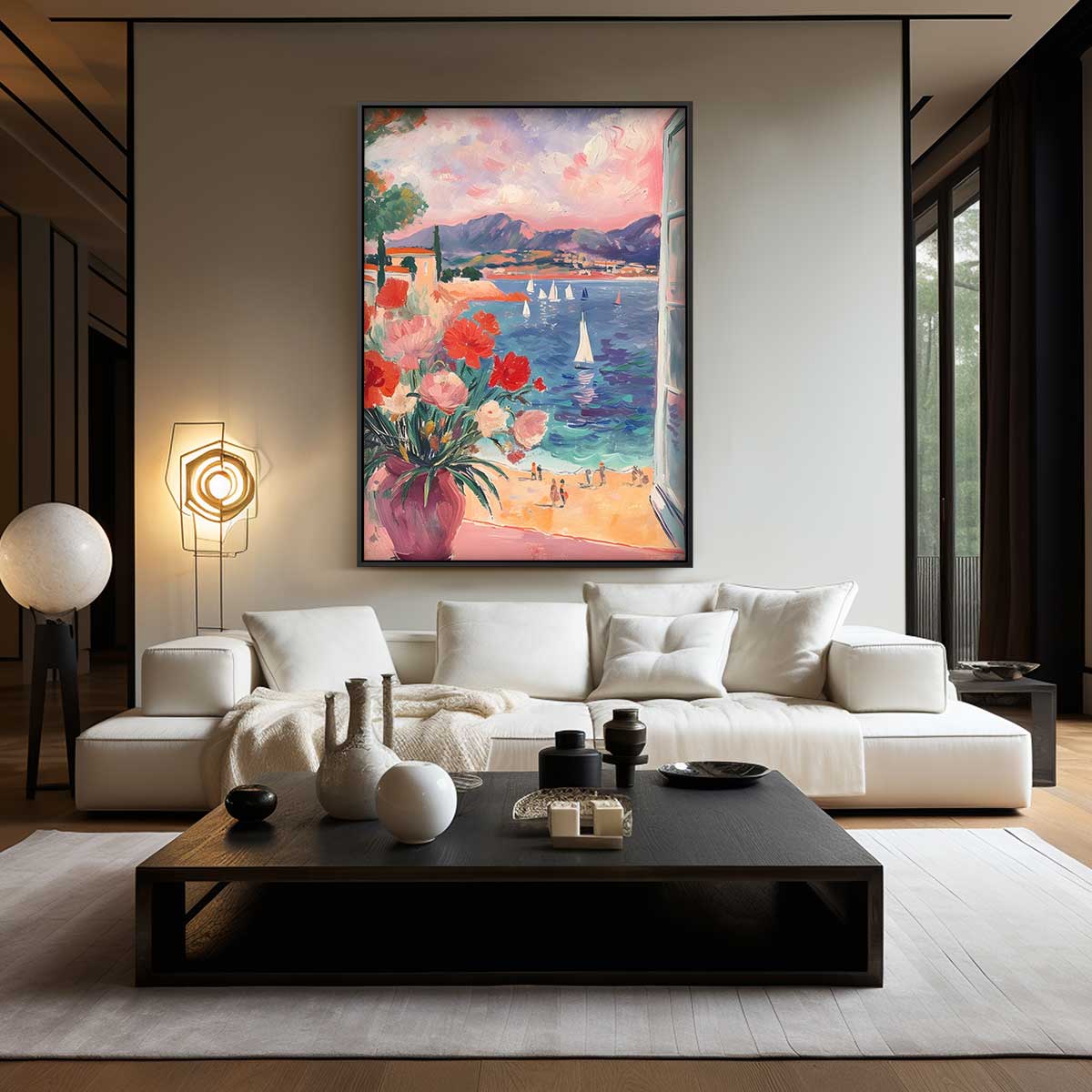 Uitzicht op een Mediterraan Paradijs Kunstwerk-canvas-dibond-plexiglas-wanddecoratie-WallArtistic