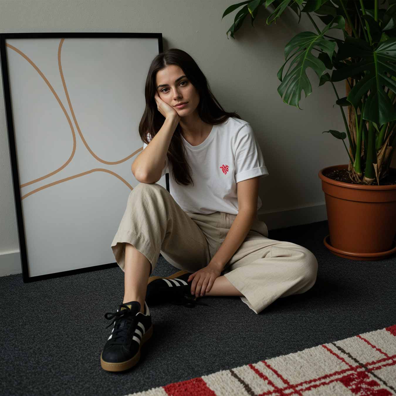 Abstracte Vormen in Beige Poster-WallArtistic