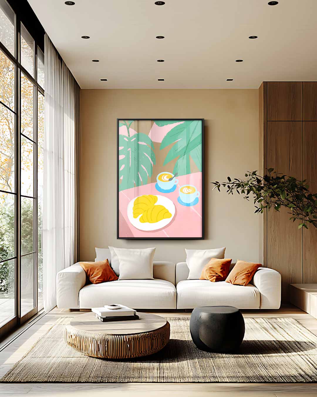 Ontspannen Ontbijtsfeer Kunstwerk-canvas-dibond-plexiglas-wanddecoratie-WallArtistic