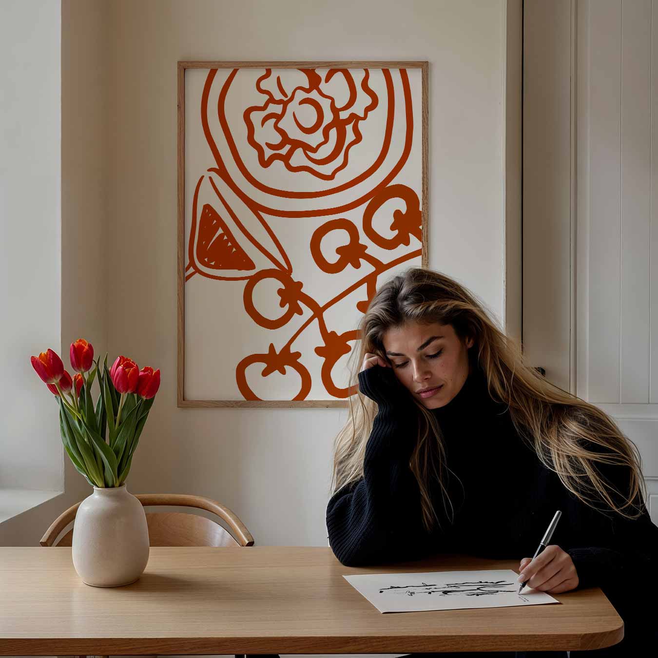 Moderne Keuken Illustratie Poster-WallArtistic