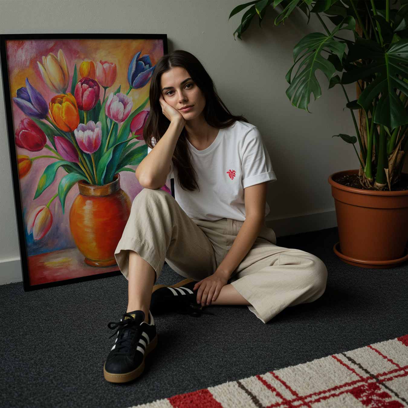 Bloeiende Tulpenschilderij Poster