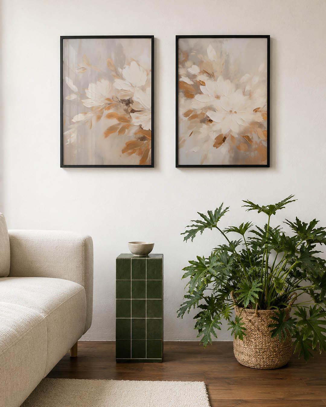 Bloemige vormen Posterset