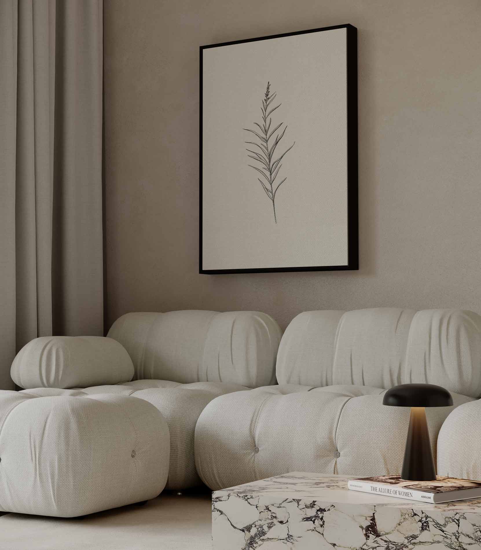 Minimalistisch Botanisch Kunstwerk-canvas-dibond-plexiglas-wanddecoratie-WallArtistic