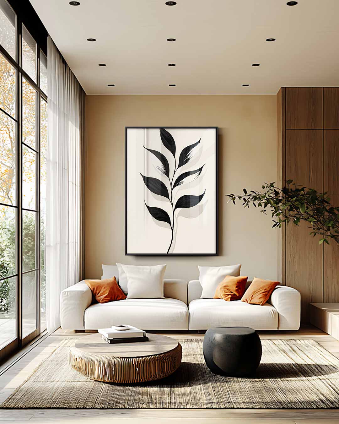 Minimalistische Botanische Illustratie Kunstwerk-canvas-dibond-plexiglas-wanddecoratie-WallArtistic