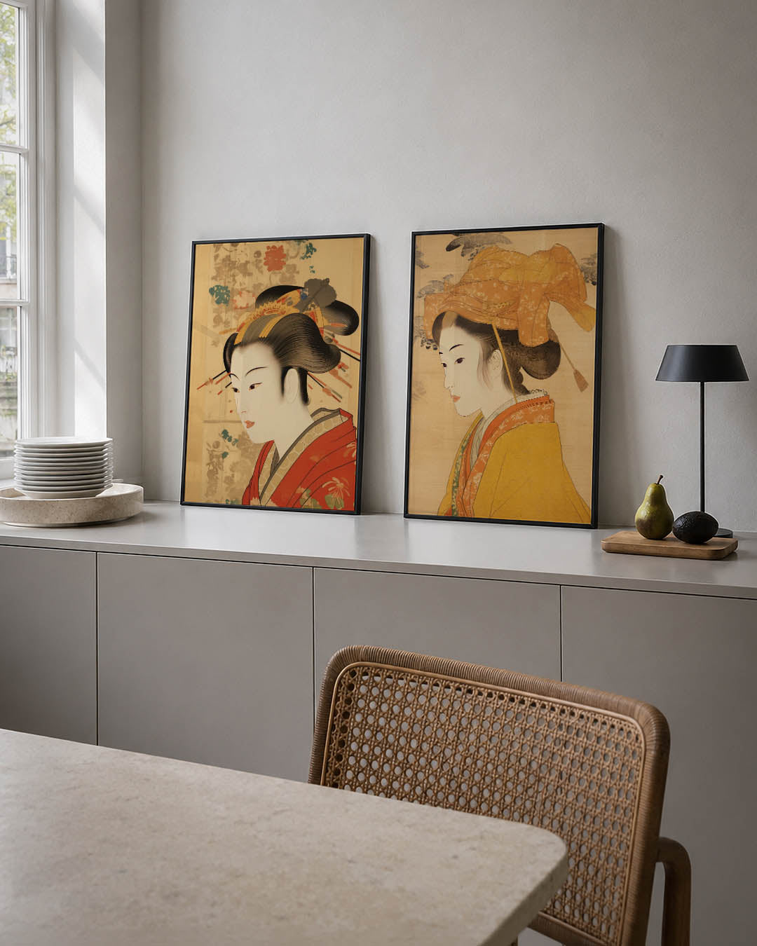 Elegante vrouwfiguur Posterset