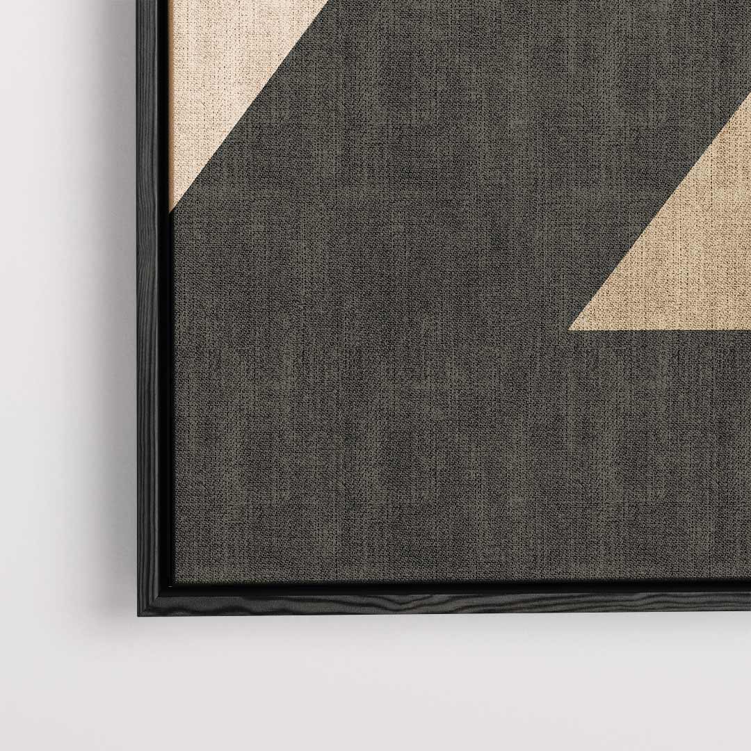 Dynamische Lijnen in Zwart en Beige Kunstwerk-canvas-dibond-plexiglas-wanddecoratie-WallArtistic