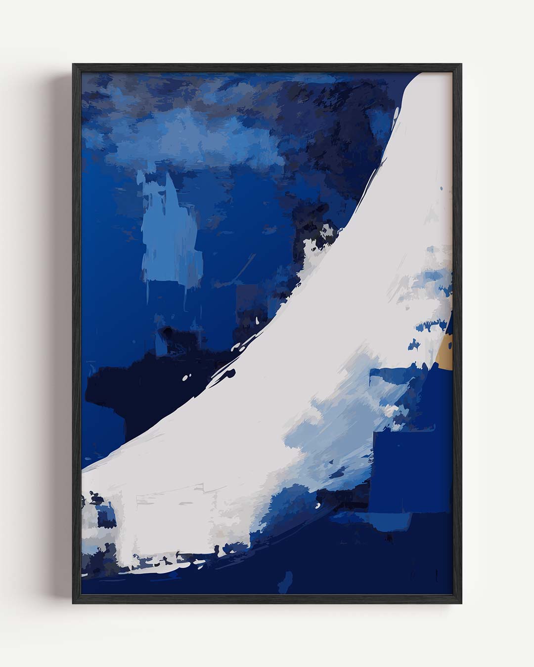 Abstracte Blauw-Witte Vleug Poster-WallArtistic