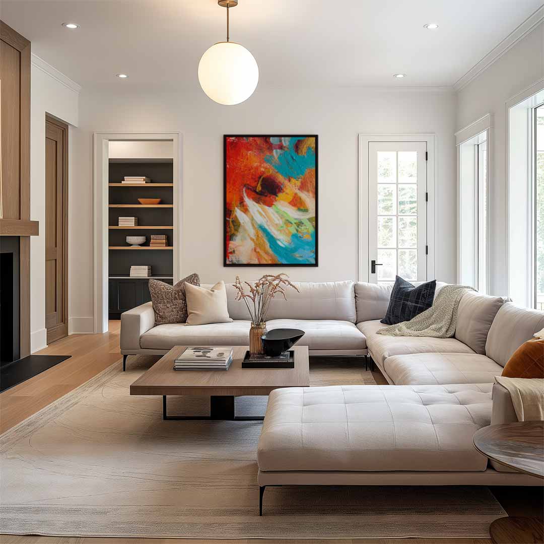 Kleurrijke Expressie Kunstwerk-canvas-dibond-plexiglas-wanddecoratie-WallArtistic