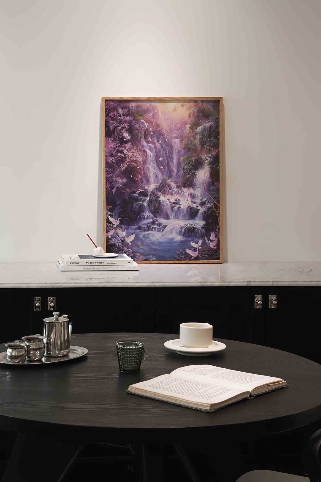 Waterval en vogels Poster
