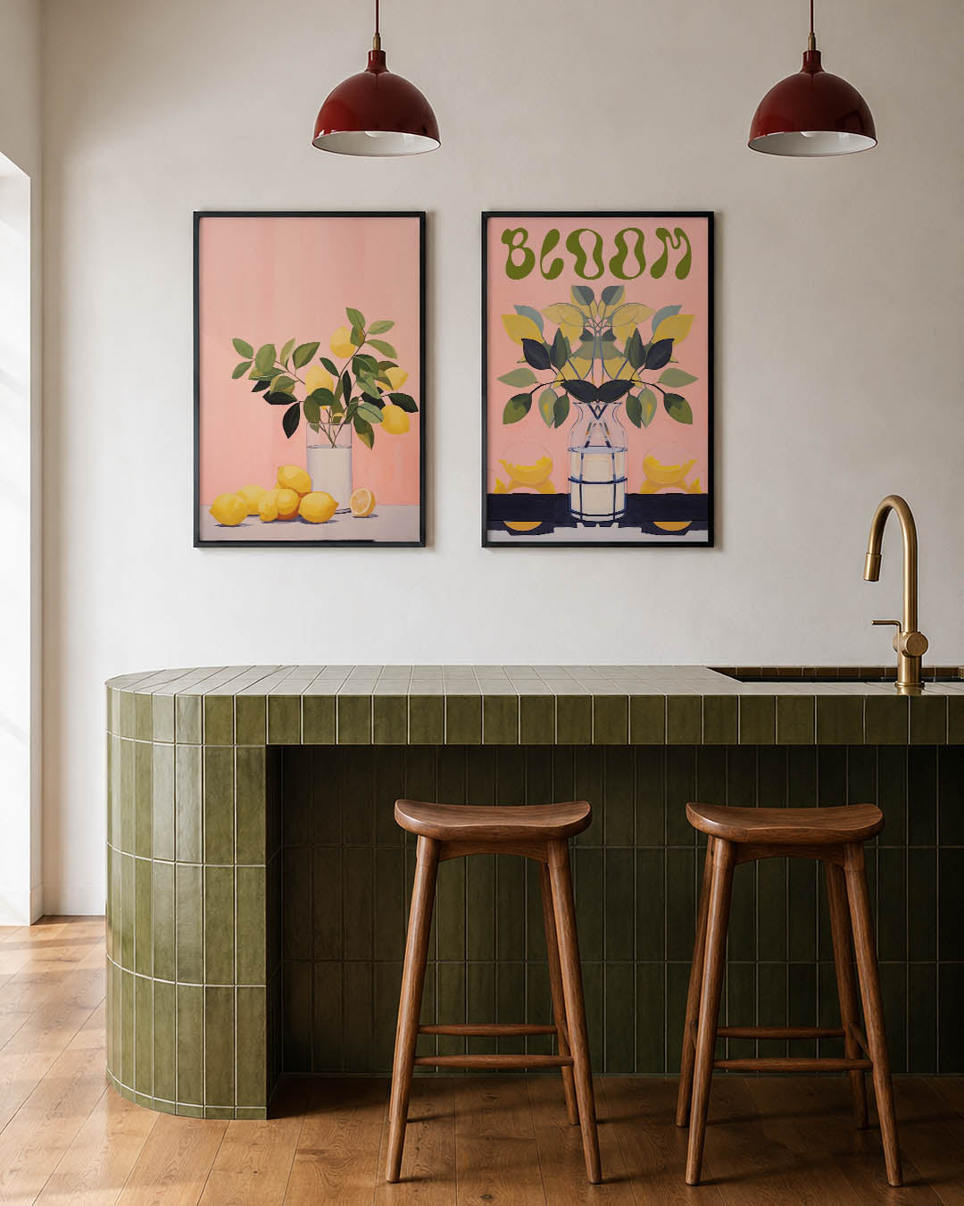 Citroen en blad Posterset