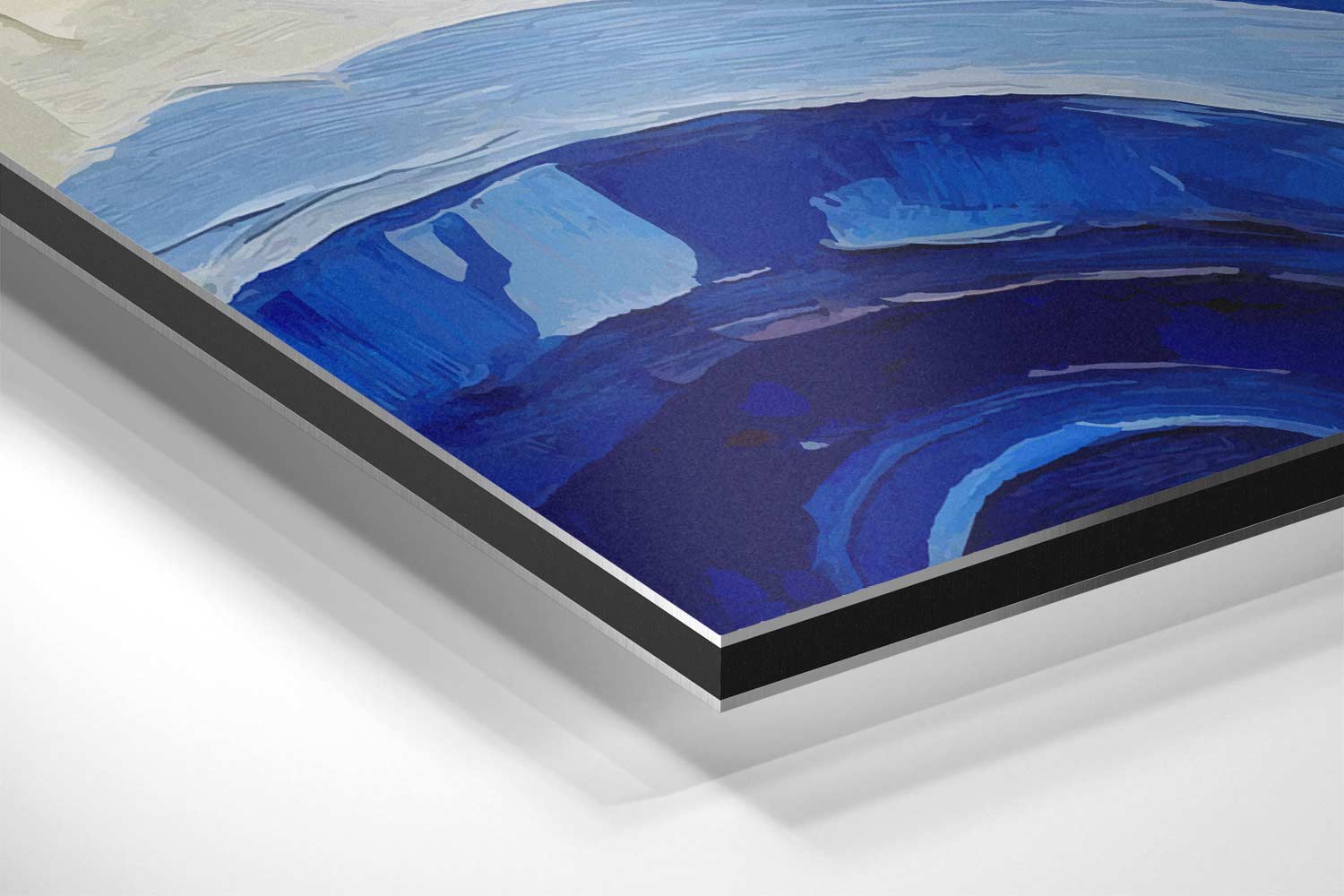 Spiralen van Blauw Kunstwerk-canvas-dibond-plexiglas-wanddecoratie-WallArtistic