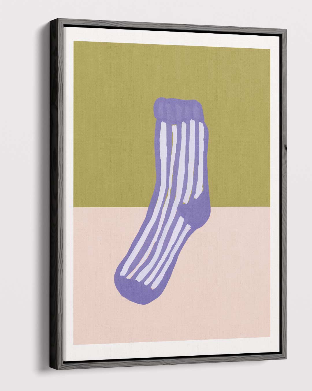 Kleurrijke Gestreepte Sok Schilderij Kunstwerk-canvas-dibond-plexiglas-wanddecoratie-WallArtistic