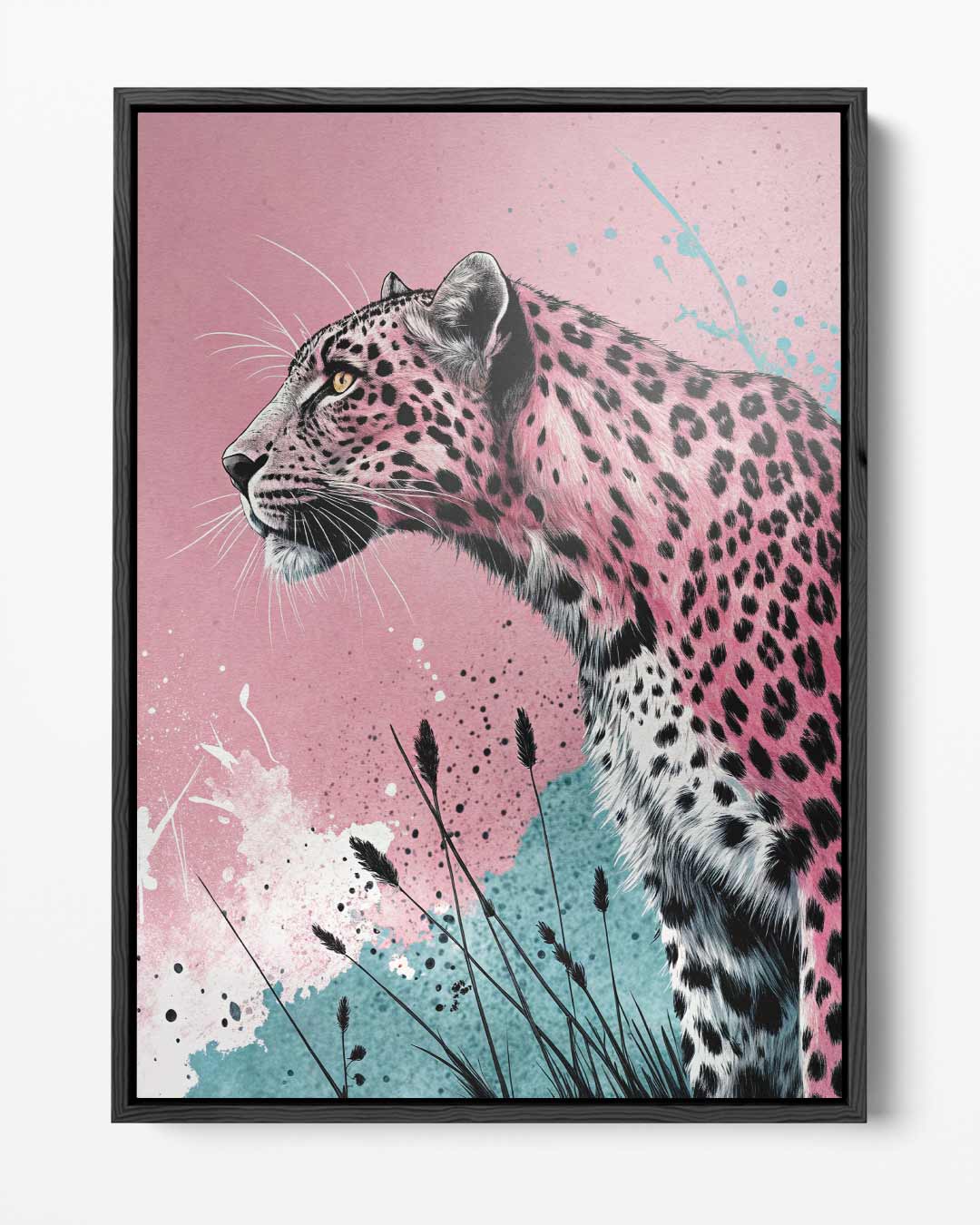 Roze Panter op Avontuur Kunstwerk-canvas-dibond-plexiglas-wanddecoratie-WallArtistic