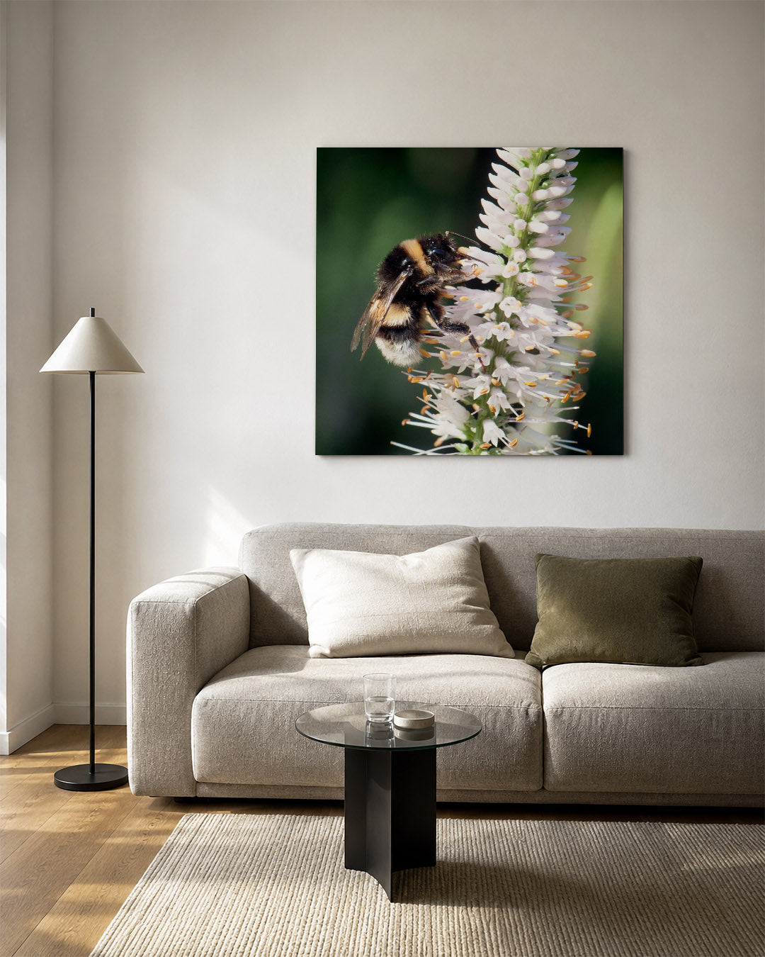 Bij op bloem Kunstwerk