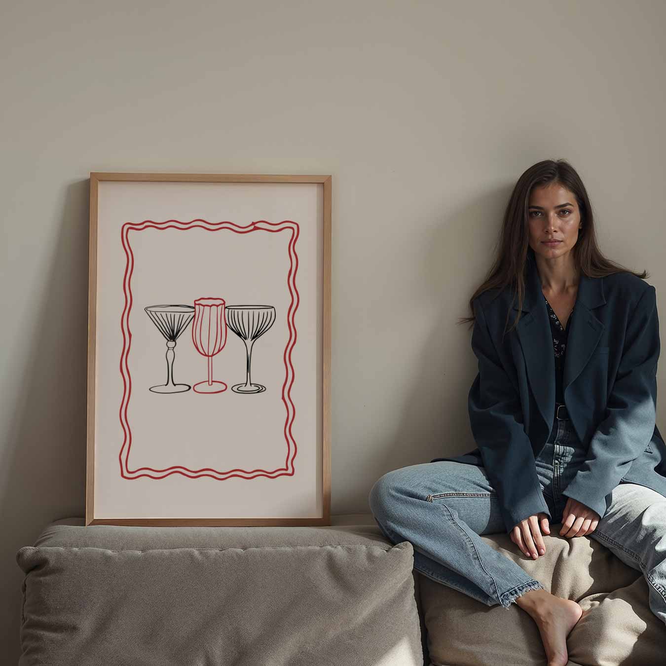 Elegante Cocktailglazen Poster