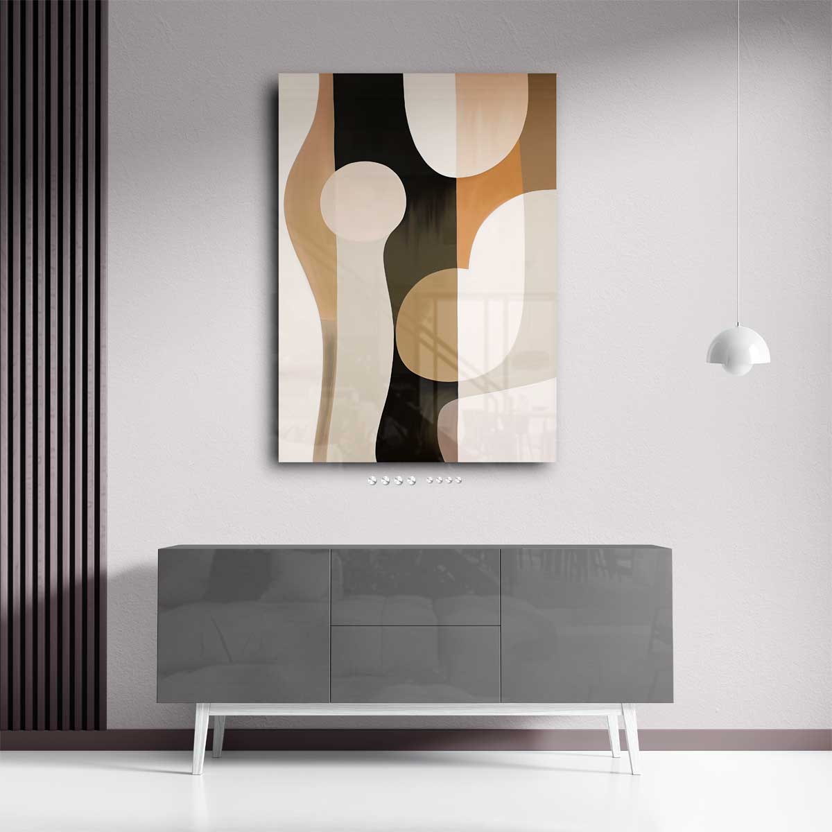 Abstracte Elegantie in Aardetinten Kunstwerk-canvas-dibond-plexiglas-wanddecoratie-WallArtistic