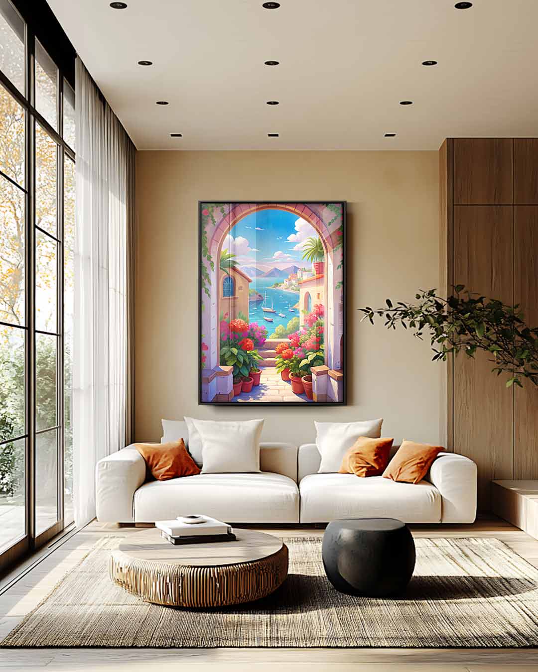 Mediterraans Paradijs Kunstwerk-canvas-dibond-plexiglas-wanddecoratie-WallArtistic
