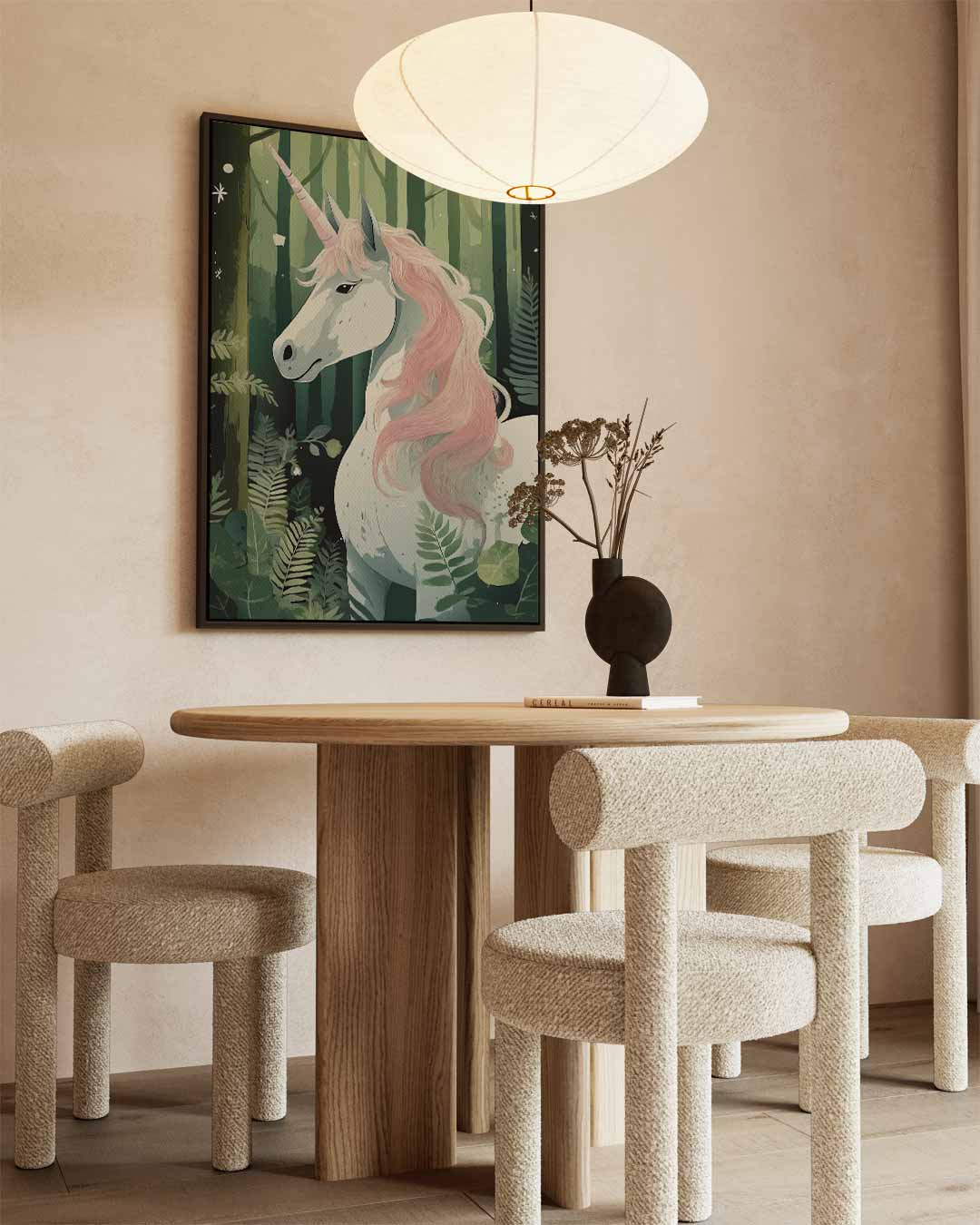 Magische Eenhoorn in het Bos Kunstwerk-canvas-dibond-plexiglas-wanddecoratie-WallArtistic