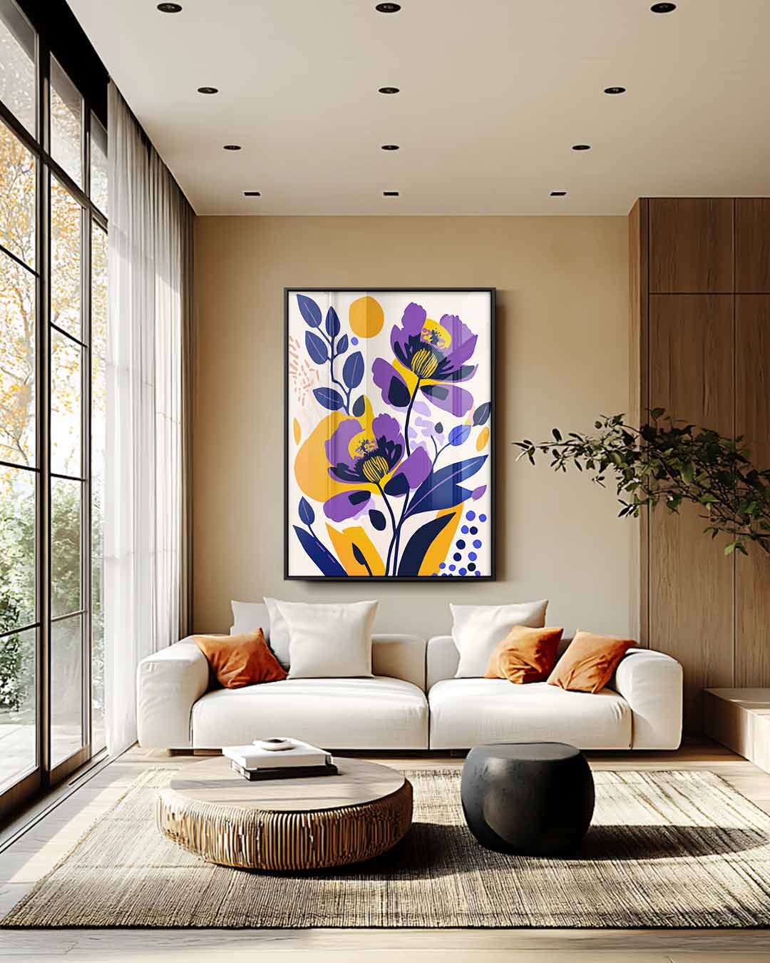 Vrolijke Bloemendans Kunstwerk-canvas-dibond-plexiglas-wanddecoratie-WallArtistic