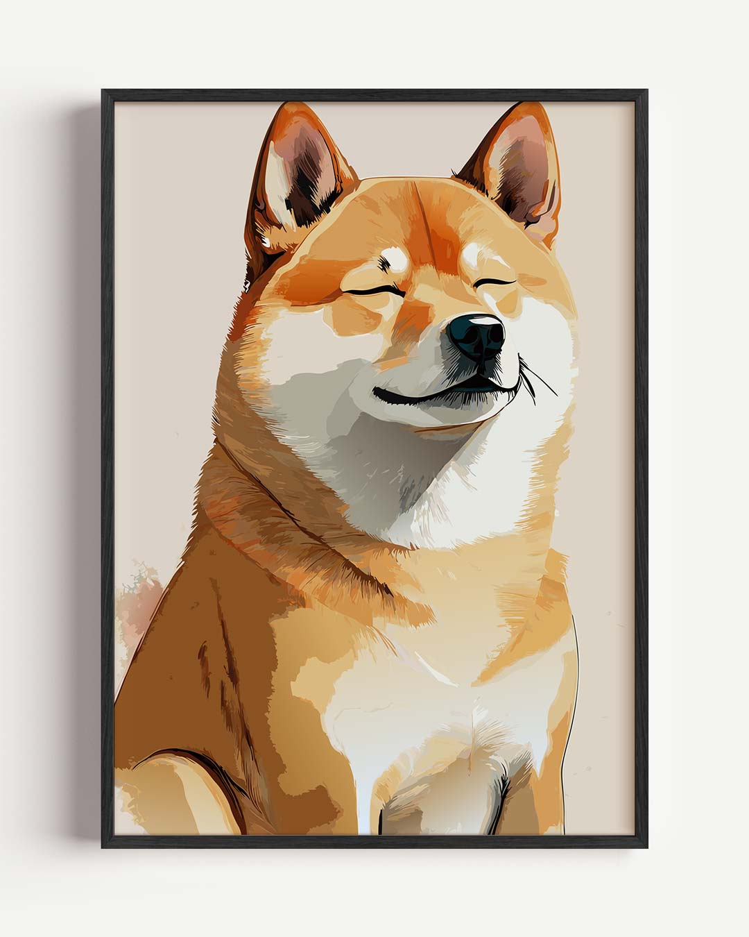 Schattige Shiba Inu Illustratie Poster-WallArtistic