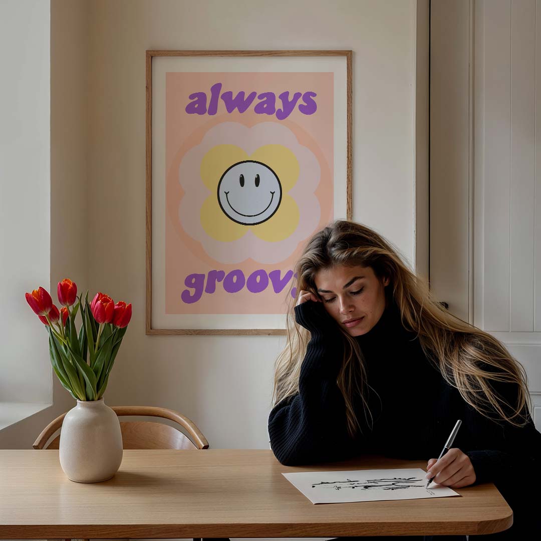Always Groovy Smiley Poster-WallArtistic