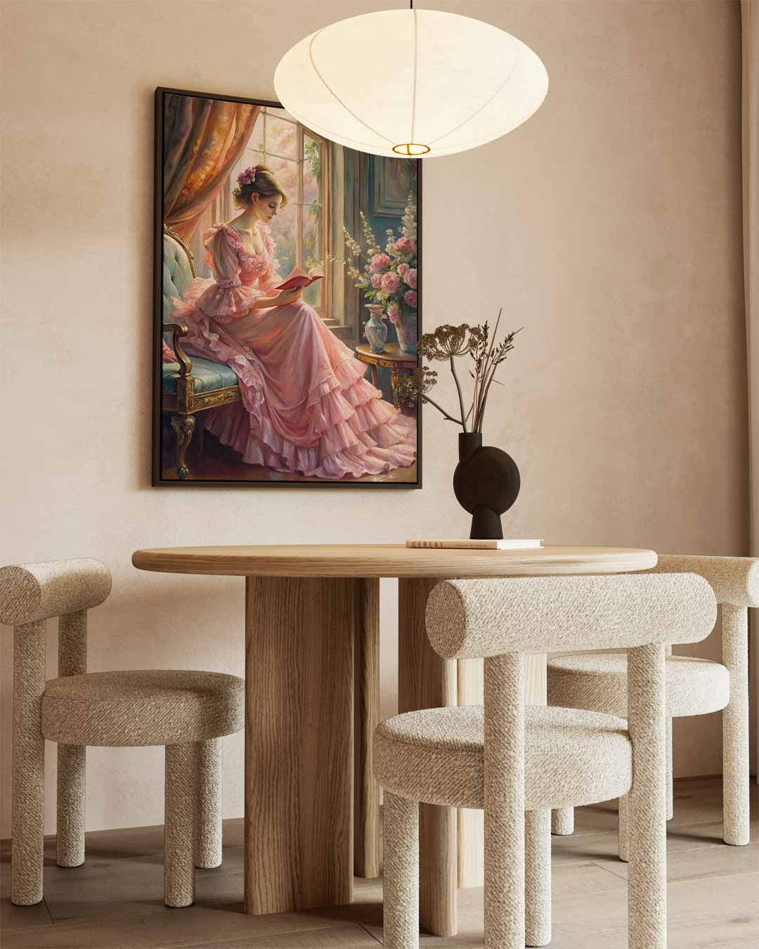 Romantische Lezer bij het Raam Kunstwerk-canvas-dibond-plexiglas-wanddecoratie-WallArtistic