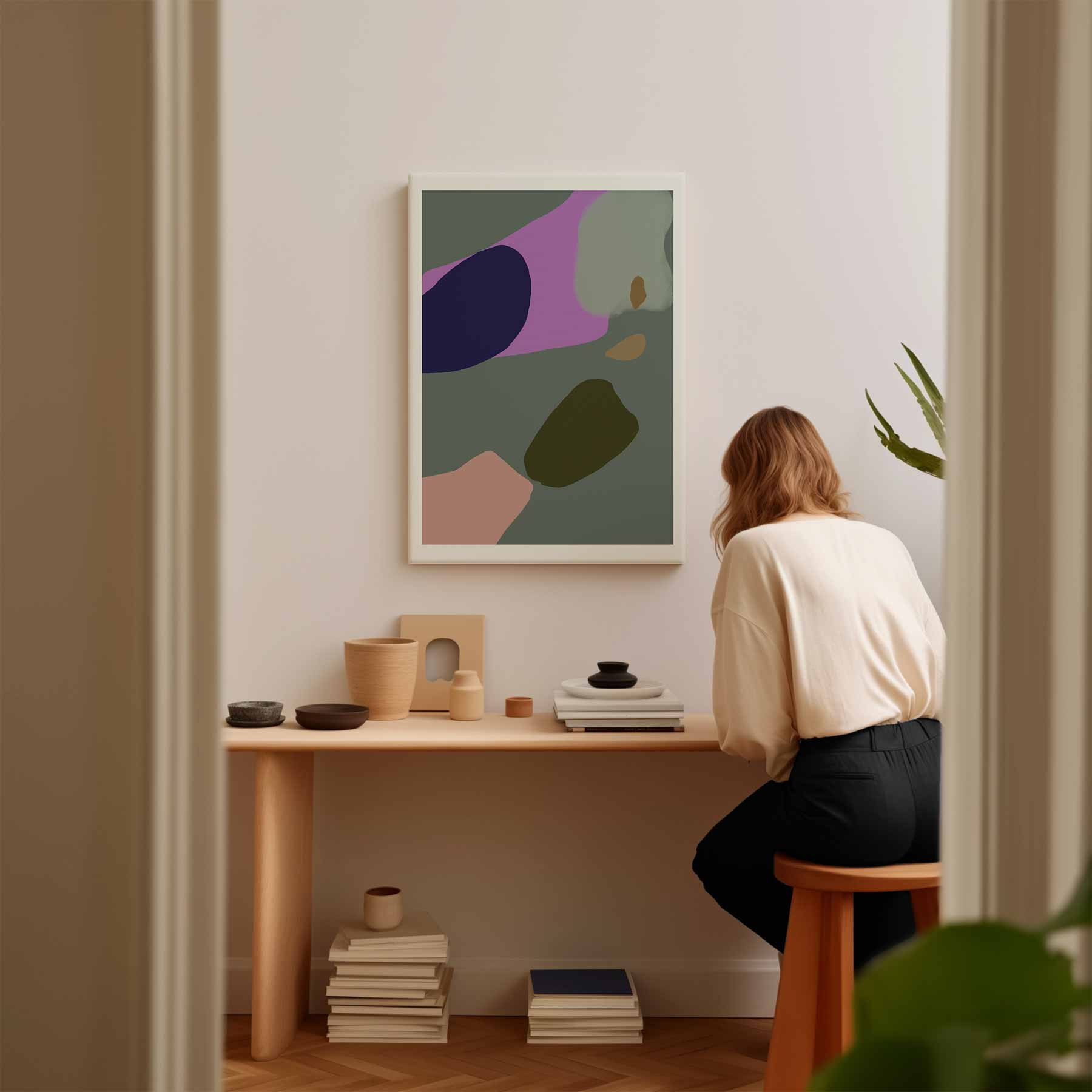 Kleurrijke Abstracte Vormen Kunstwerk-canvas-dibond-plexiglas-wanddecoratie-WallArtistic