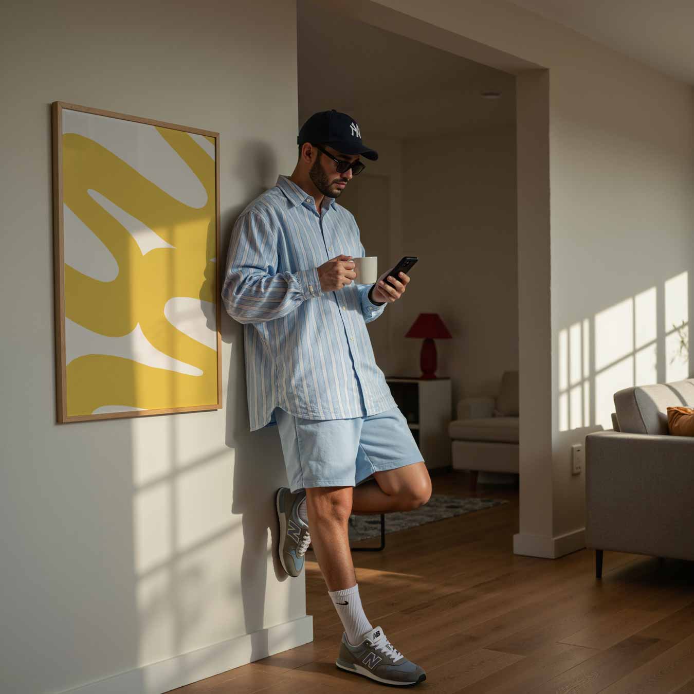 Abstracte Gele Vormen Poster-WallArtistic