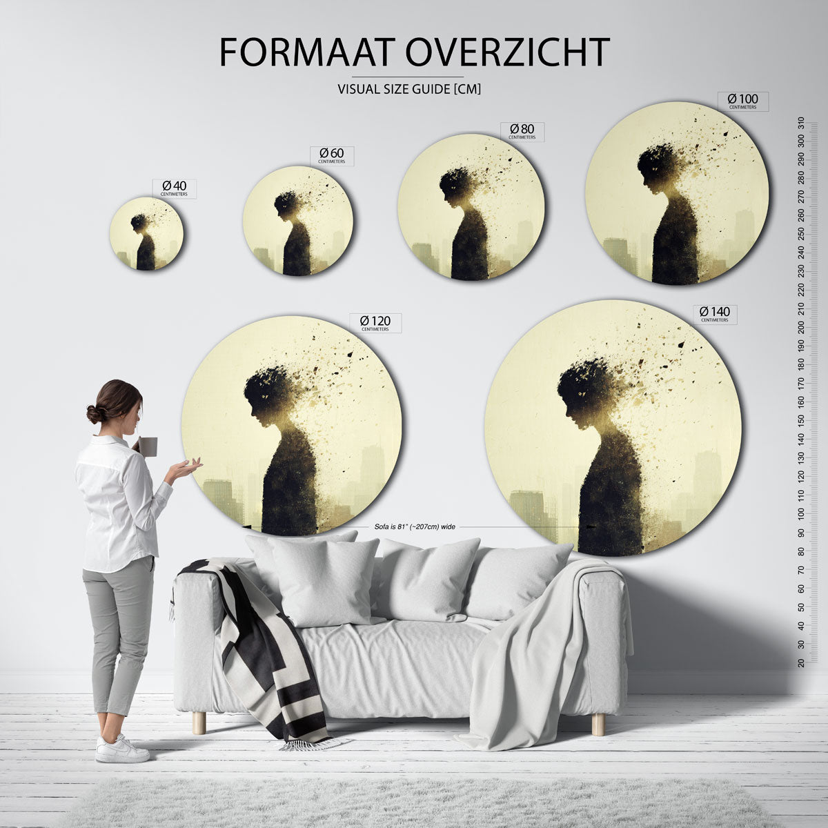 Silhouet van figuur Muurcirkel