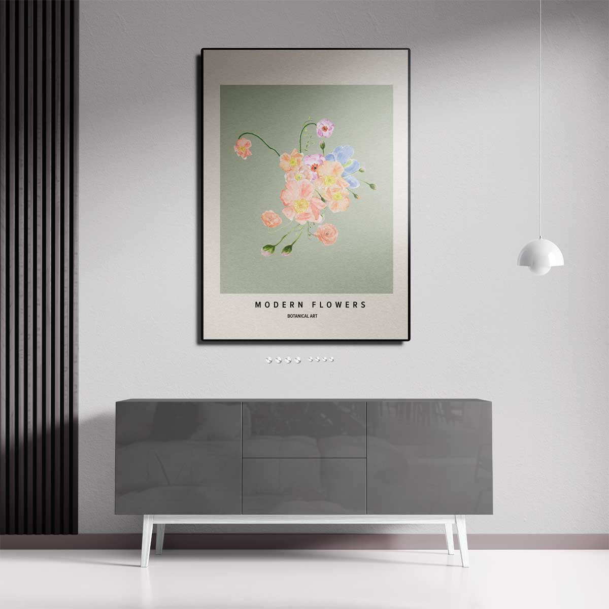 Bloeiende Moderne Botanicals Kunstwerk-canvas-dibond-plexiglas-wanddecoratie-WallArtistic