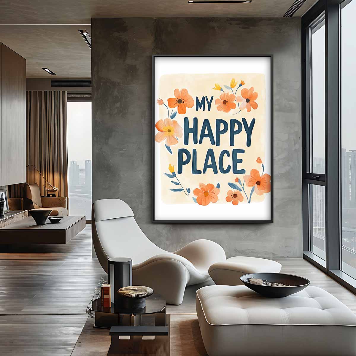 My Happy Place Bloemenkunst Kunstwerk-canvas-dibond-plexiglas-wanddecoratie-WallArtistic