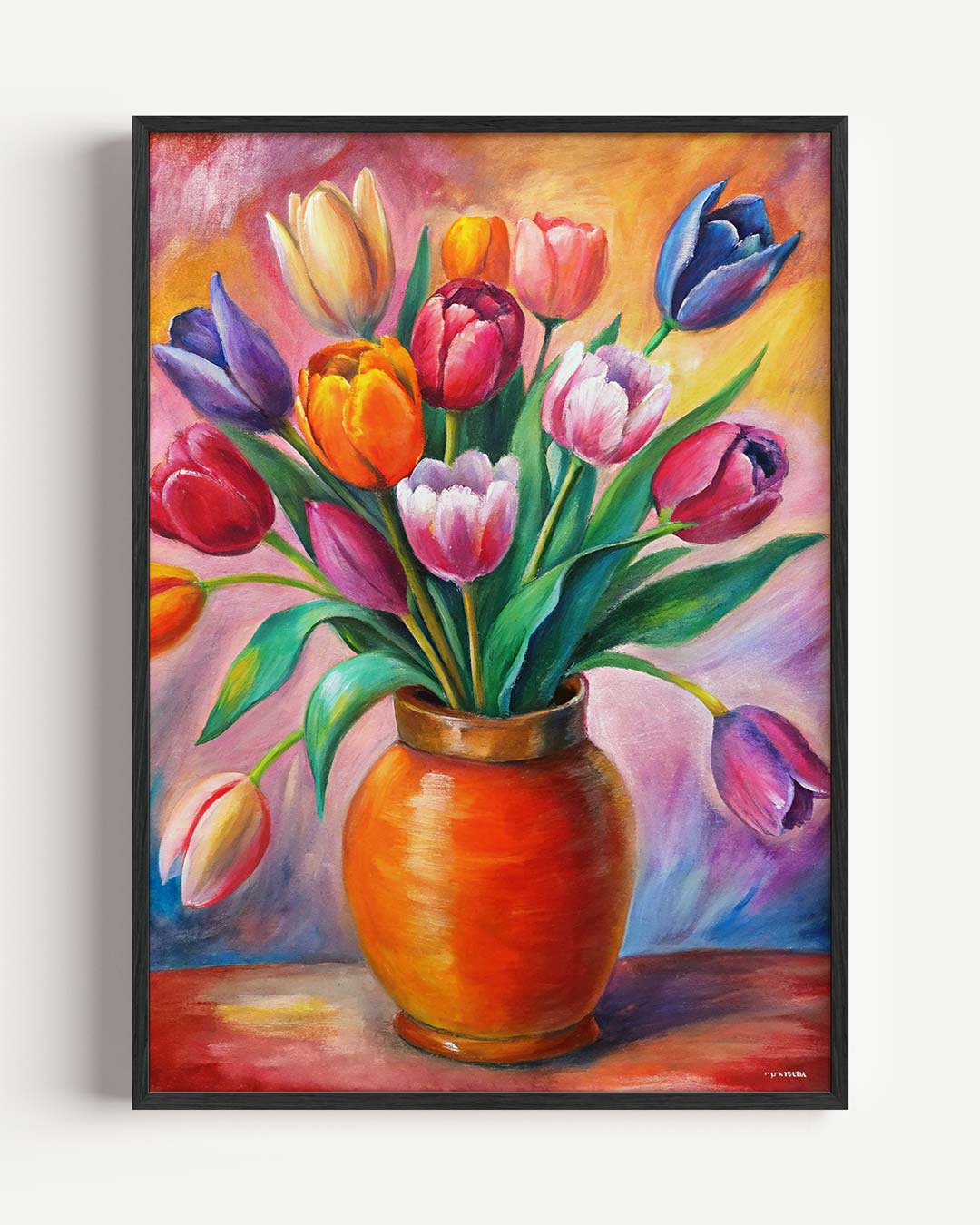 Bloeiende Tulpenschilderij Poster-WallArtistic