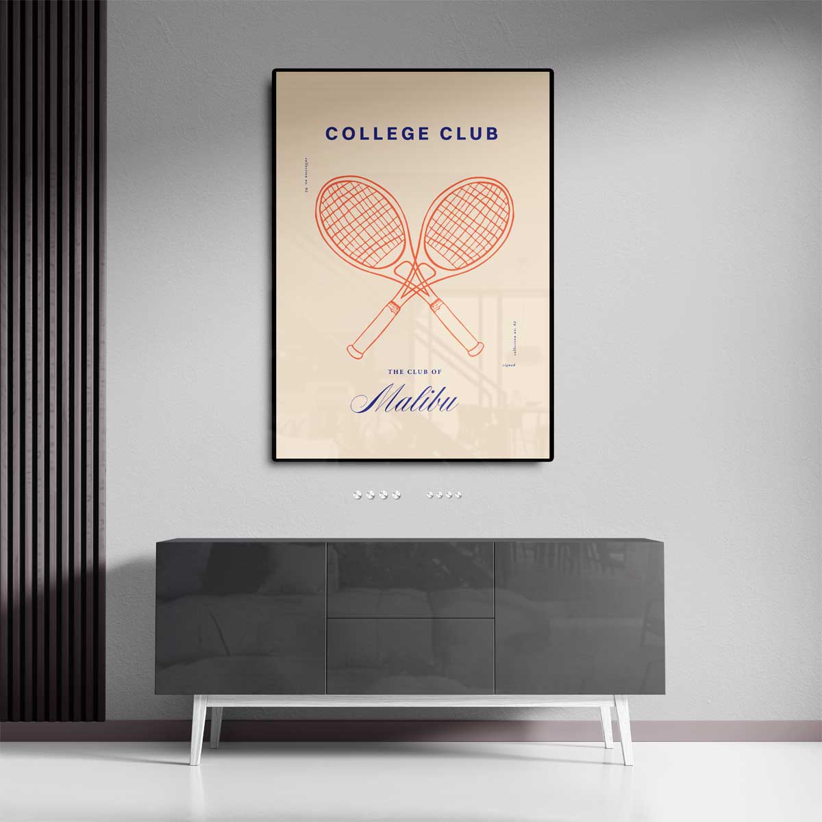 Tennisstijl in Malibu Kunstwerk-canvas-dibond-plexiglas-wanddecoratie-WallArtistic