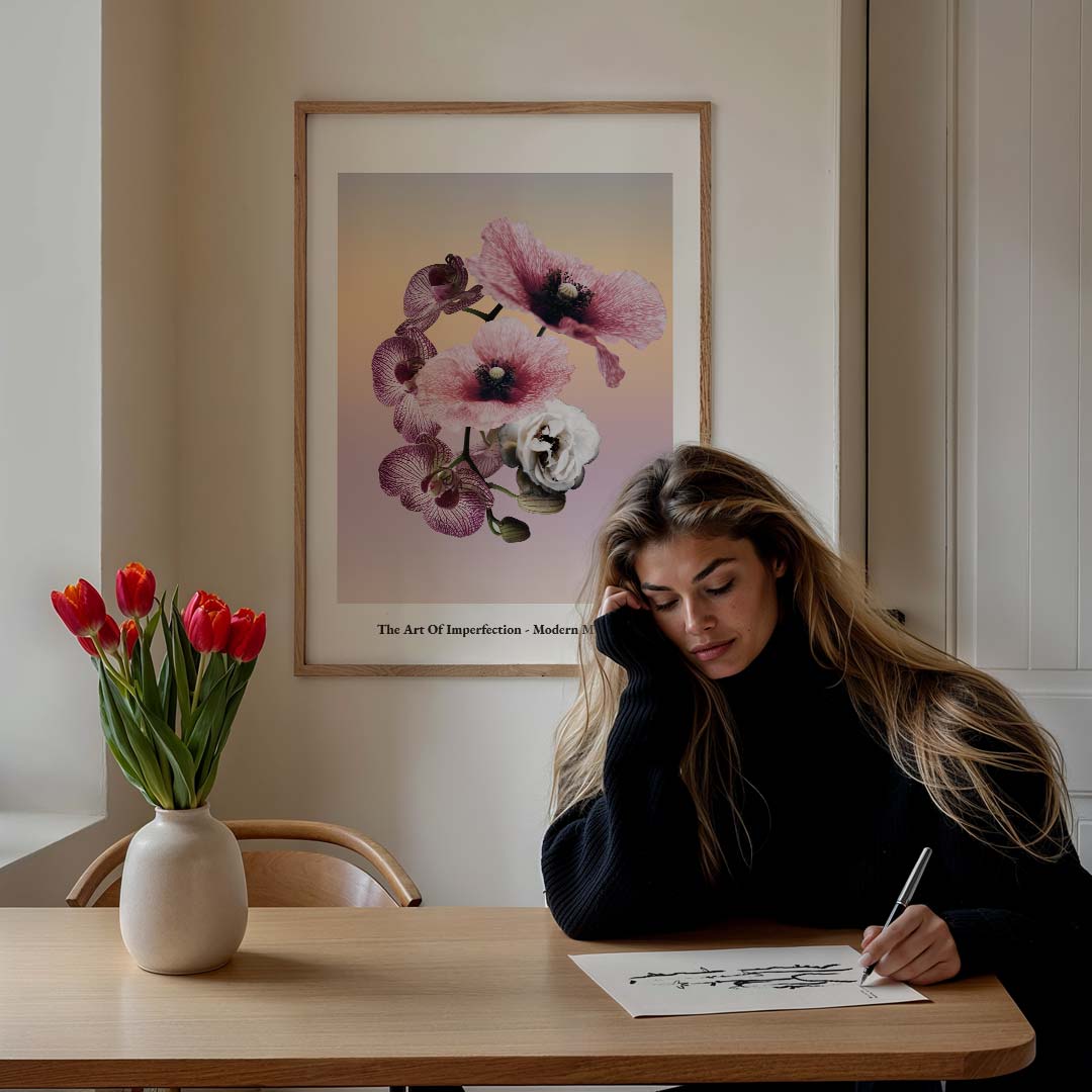 Bloemenkracht in Pastel Poster-WallArtistic