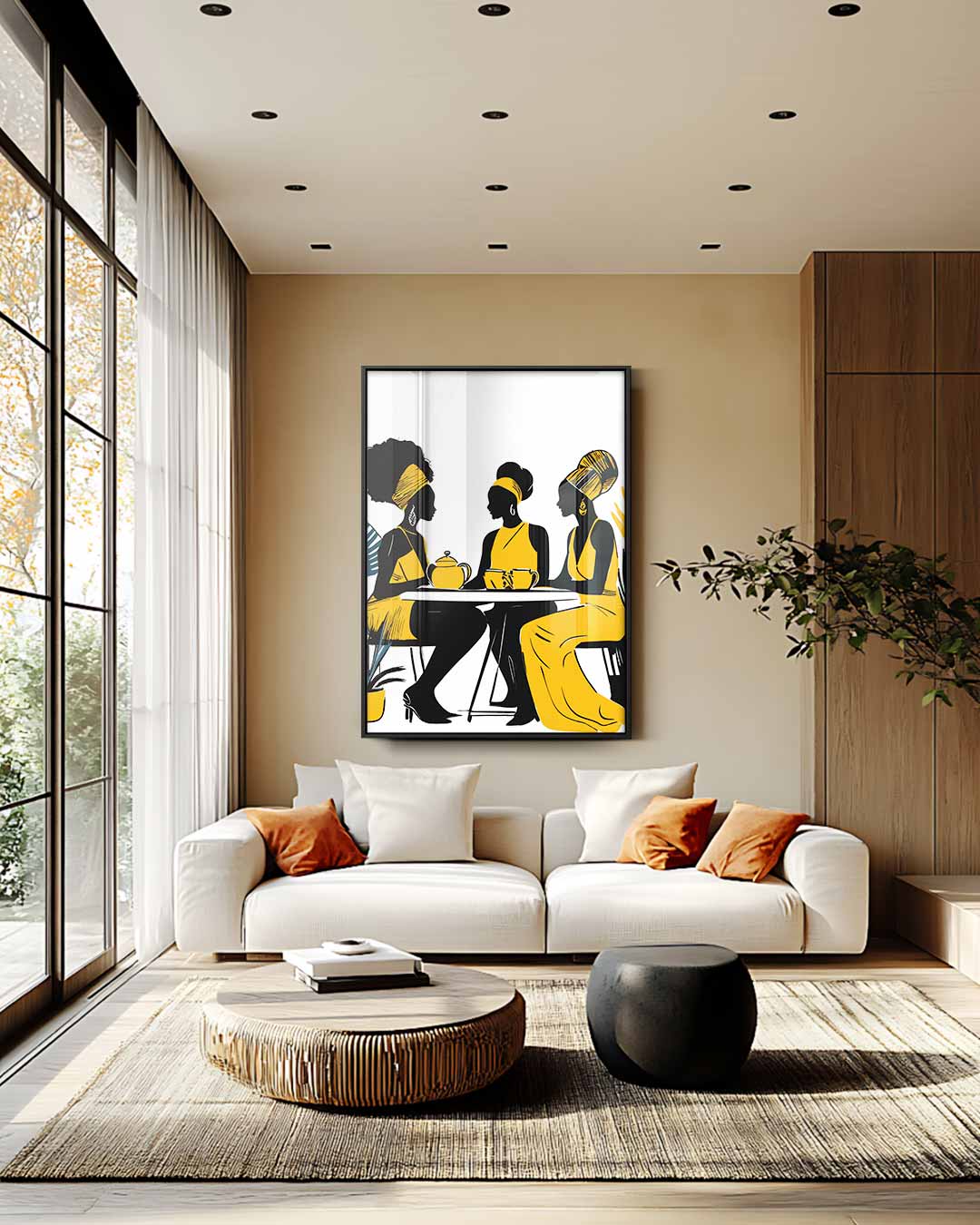 Gezellig Koffieklets Tafereel Kunstwerk-canvas-dibond-plexiglas-wanddecoratie-WallArtistic