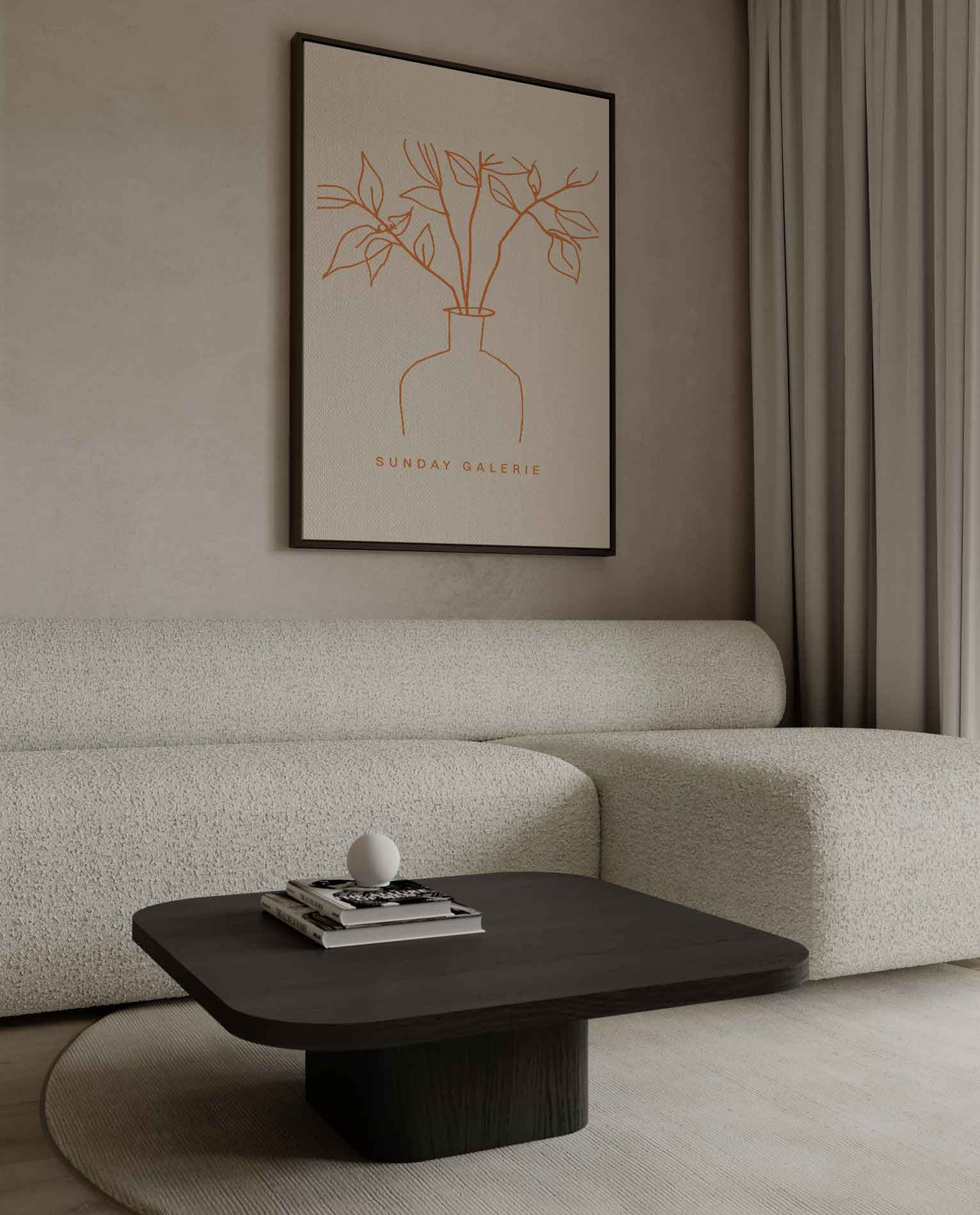 Simpele Vaas Illustratie Kunstwerk-canvas-dibond-plexiglas-wanddecoratie-WallArtistic